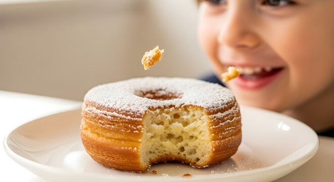 Golden Cronut Pastry Close-Up Modern Dessert