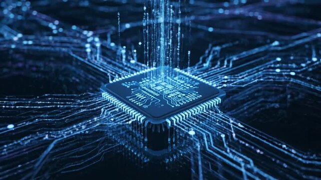 Futuristic Microchip Circuit Board Technology 1.
