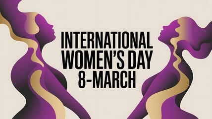 International Womens Day elegant female faces celebration banner in artistic style