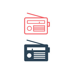 Fototapeta premium Radio icons set vector logo template.