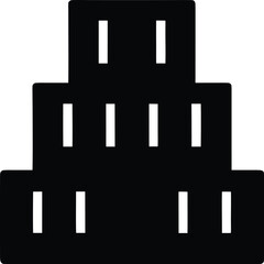 Obraz premium shipping container stack silhouette vector illustration on transparent background