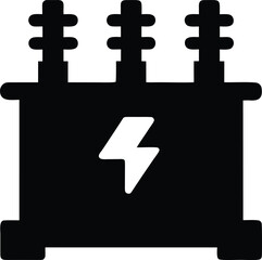 Obraz premium power substation transformer silhouette vector illustration on transparent background
