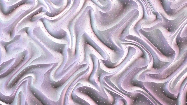 Abstract flowing design in shades of lavender, silver, and pink with speckled dots