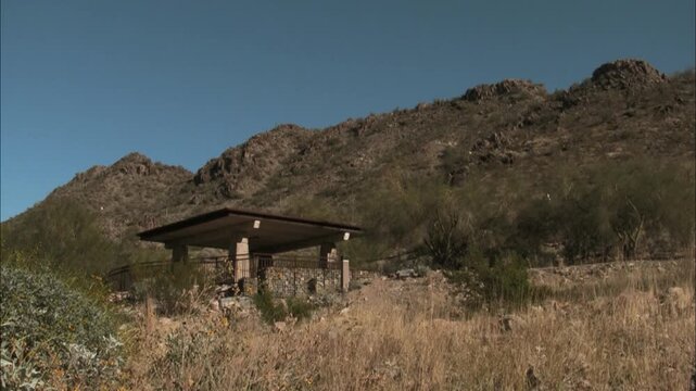 Ramada in Arizona desert setting, Piestewa Peak, Phoenix