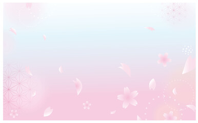 和風で上品な桜の背景フレームイラスト