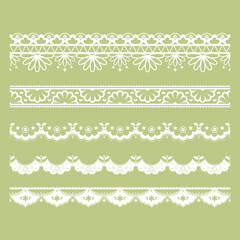 Decorative border lines in flower and star shapes, a cute vector line art set for greeting cards, invitation cards, and picture frames. © AMER
