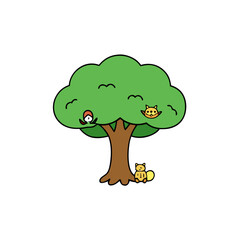 Fototapeta premium funny cartoon tree