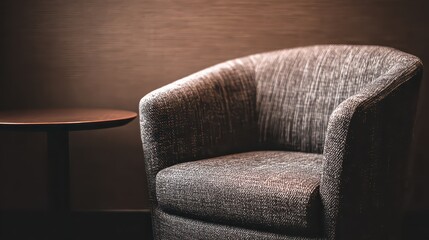 Sparkling Armchair with Shimmering Silver Sequins and Dark Background with Dim Lighting in Modern Interior Design for Luxury Home Decor Advertisement