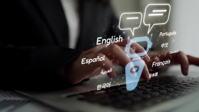 Global communication with multiple languages, digital translation tools, multilingual technology, cross-cultural communication, and virtual language learning environments. Muxer