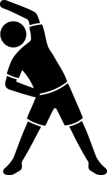 Man Doing Warm Up Stretching Exercise Silhouette
