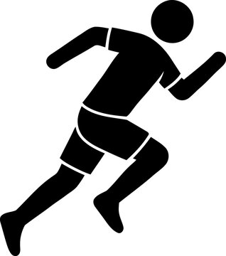 Male Sprinter Running Fast Silhouette Vector
