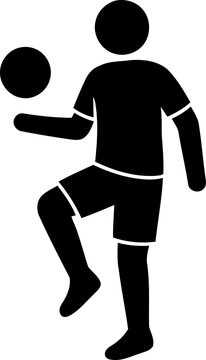 Soccer Player Controlling Ball with Knee Silhouette
