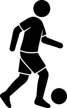 Soccer and football Player Dribbling Ball Silhouette