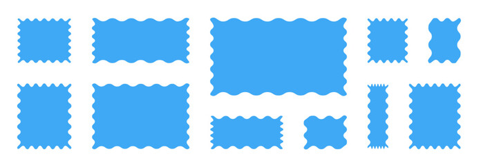 Obraz premium Curvy organic rectangle forms with soft flowing edges. Ideal for posters, social content and layout design.