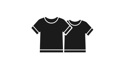 Naklejka premium Two black t-shirts lying side by side on a white background.