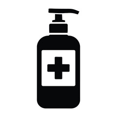 Fototapeta premium Silhouette of a hand sanitizer bottle