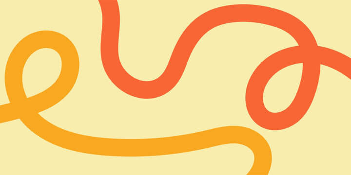 Dynamic abstract background featuring flowing vibrant orange and yellow curved lines creating a playful and modern pattern