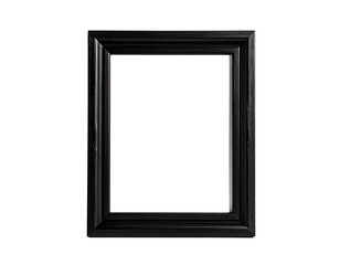 Isolated rectangular black picture frame against a black background