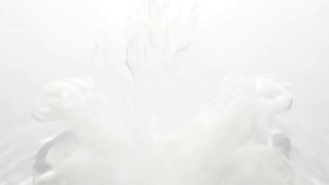 Minimalist High Key Ink Movement A minimalist composition with ample negative space, showcasing the slow, graceful movement of high key white ink and the faint, elegant caustic patterns, creating an