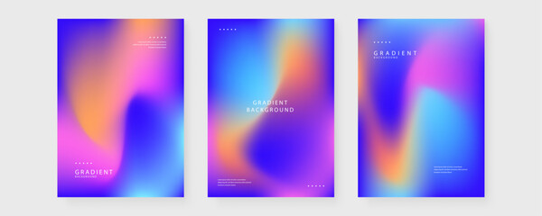 Aesthetic mesh gradient poster bundle with soft pastel hues and organic shapes perfect for contemporary social media content © Badr Warrior