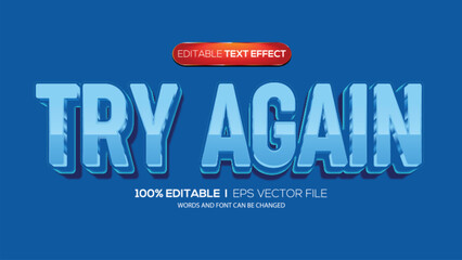 3d text effect try again theme