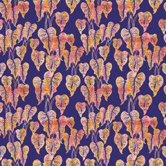 Jungle foliage seamless floral tropical watercolor texture pattern © AineGing