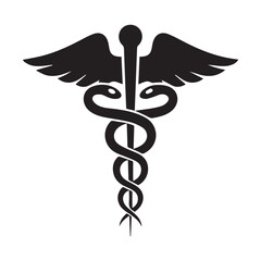 Caduceus Medical Symbol Icon &ndash; Healthcare and Medicine Sign