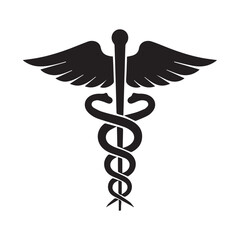 Caduceus Medical Symbol Icon &ndash; Healthcare and Medicine Sign