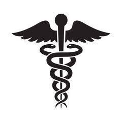Caduceus Medical Symbol Icon &ndash; Healthcare and Medicine Sign