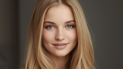 Obraz premium Close-up of a stunning young woman with gorgeous light hair.png