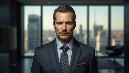 Fototapeta premium image of successful entrepreneur in an office setting.png