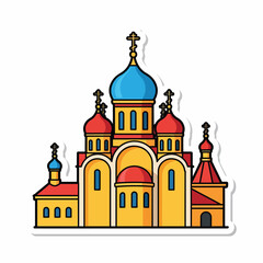Fototapeta premium A colorful illustration of a church building