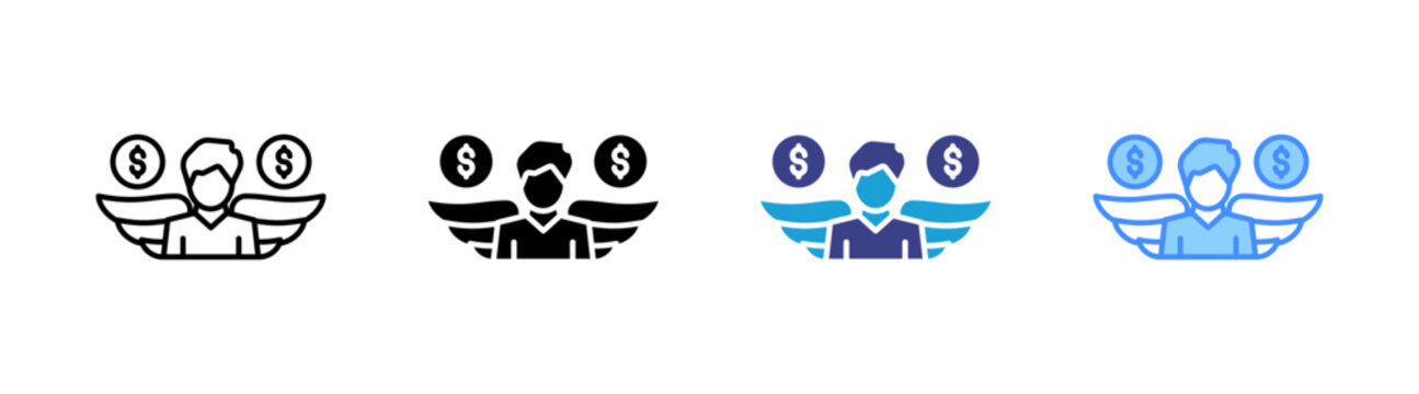 Angel Investor icon set multiple style collection