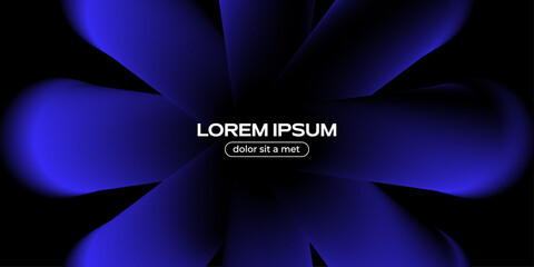 Abstract background with blue glowing shape. Minimal dark futuristic wallpaper.