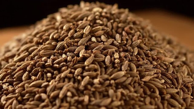Pile of aromatic cumin seeds