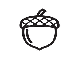 Simple acorn icon in flat design © Mina