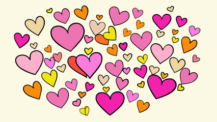 Colorful heart illustration for valentine's day
