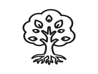 Fototapeta premium Minimalist tree illustration with roots