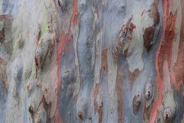 The colorful  rainbow eucalyptus tree skin or bark texture background  © Sui