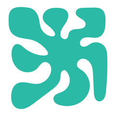 Obraz premium Abstract organic blob shape in vibrant teal, perfect for creative design projects and modern backgrounds