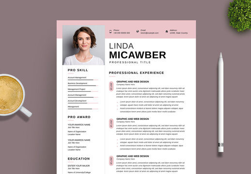Curriculum Resume Design with Cover Letter