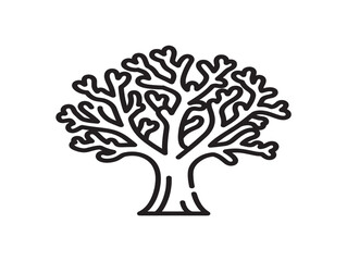 Obraz premium Minimalist line art tree illustration
