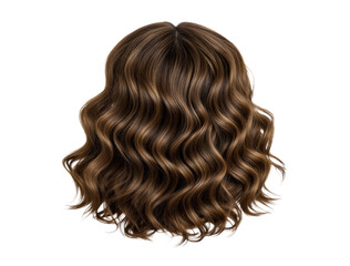 Fototapeta premium Elegant wavy brown hair on black backdrop, showcasing graceful movement, confidence, and modern beauty in a sophisticated fashion portrait