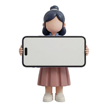 Faceless 3D Clay Lunar New Year Oversized Smartphone Funny Hold