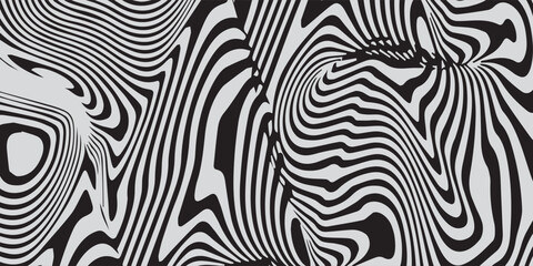 Obraz premium Abstract Black and White Swirling Pattern.