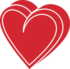 Vibrant red heart symbol for love and affection in modern design