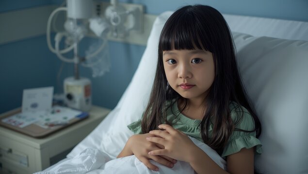 irl in a hospital bed feels lonely, missing her friend and family. Medical care theme.jpeg