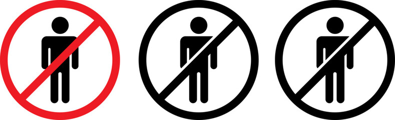 No entry symbols with human figures