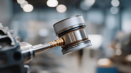 A detailed engineering concept shows the piston traveling within the cylinder of an engine, highlighting compression, combustion cycles, and power generation. cinematic color correction, natural