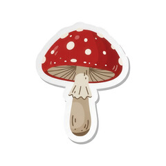 Fly Agaric Mushroom Sticker for Nature and Botanical Designs